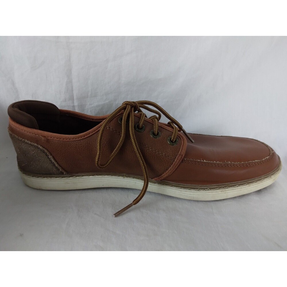 Skechers 65270 Brown Leather Shoes Loafers Boat Shoes Memory Foam Mens Size 8.5 - Picture 8 of 11